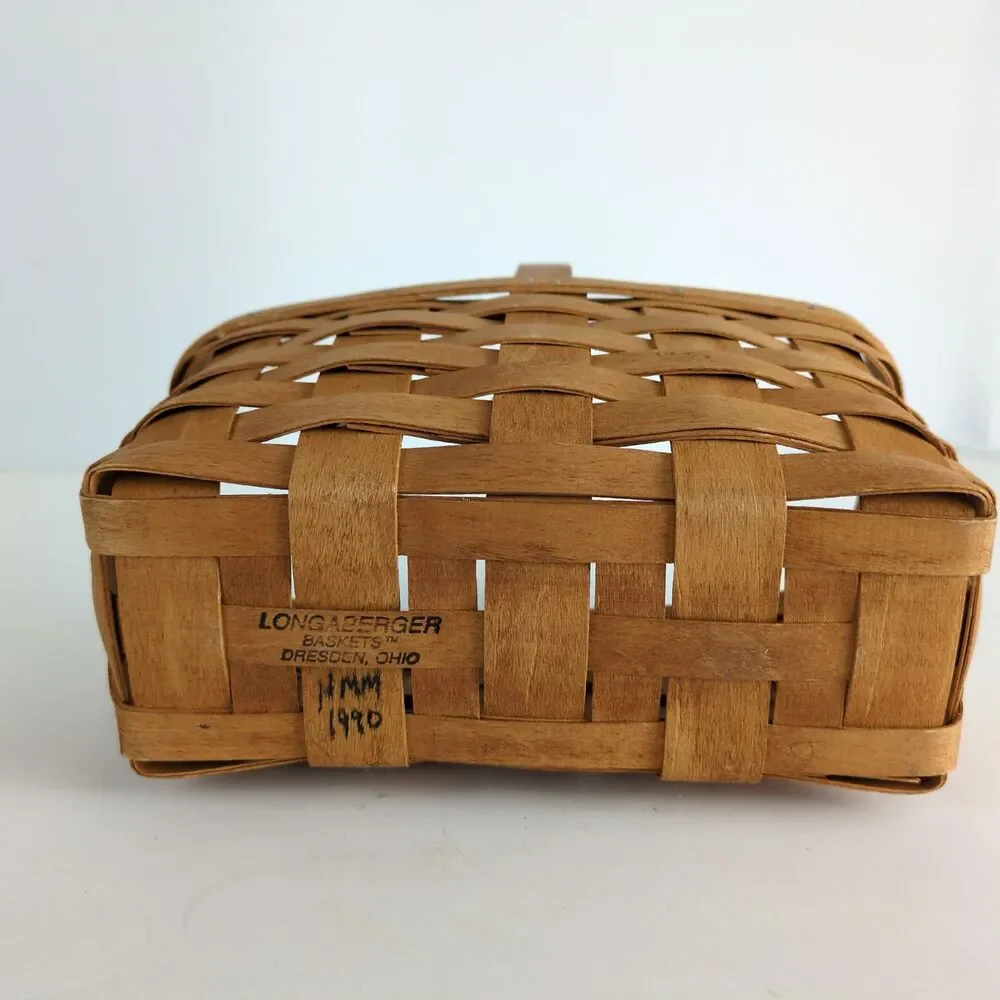 Vintage 1990 Longaberger Small Market Gathering‎ Basket Top Handle Maple Wood